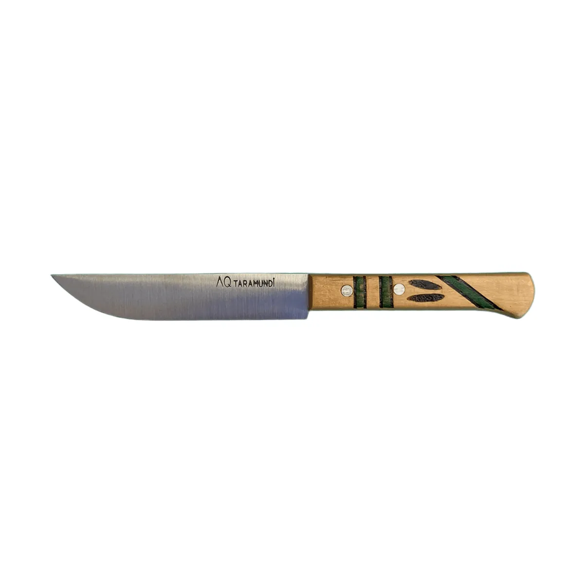 cuchillo mesa madera boj decorado verde AQ 1